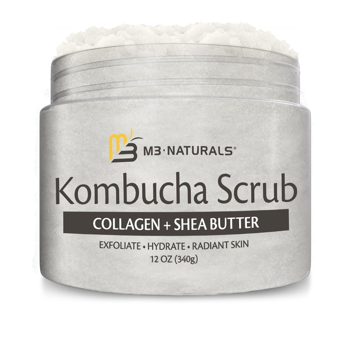 Charcoal Scrub Face Foot & Body Exfoliator Infused with Collagen and Stem Cell Natural Exfoliating Salt Body Scrub for Toning Skin Cellulite Skin Care Body by M3 Naturals - Vamzn#