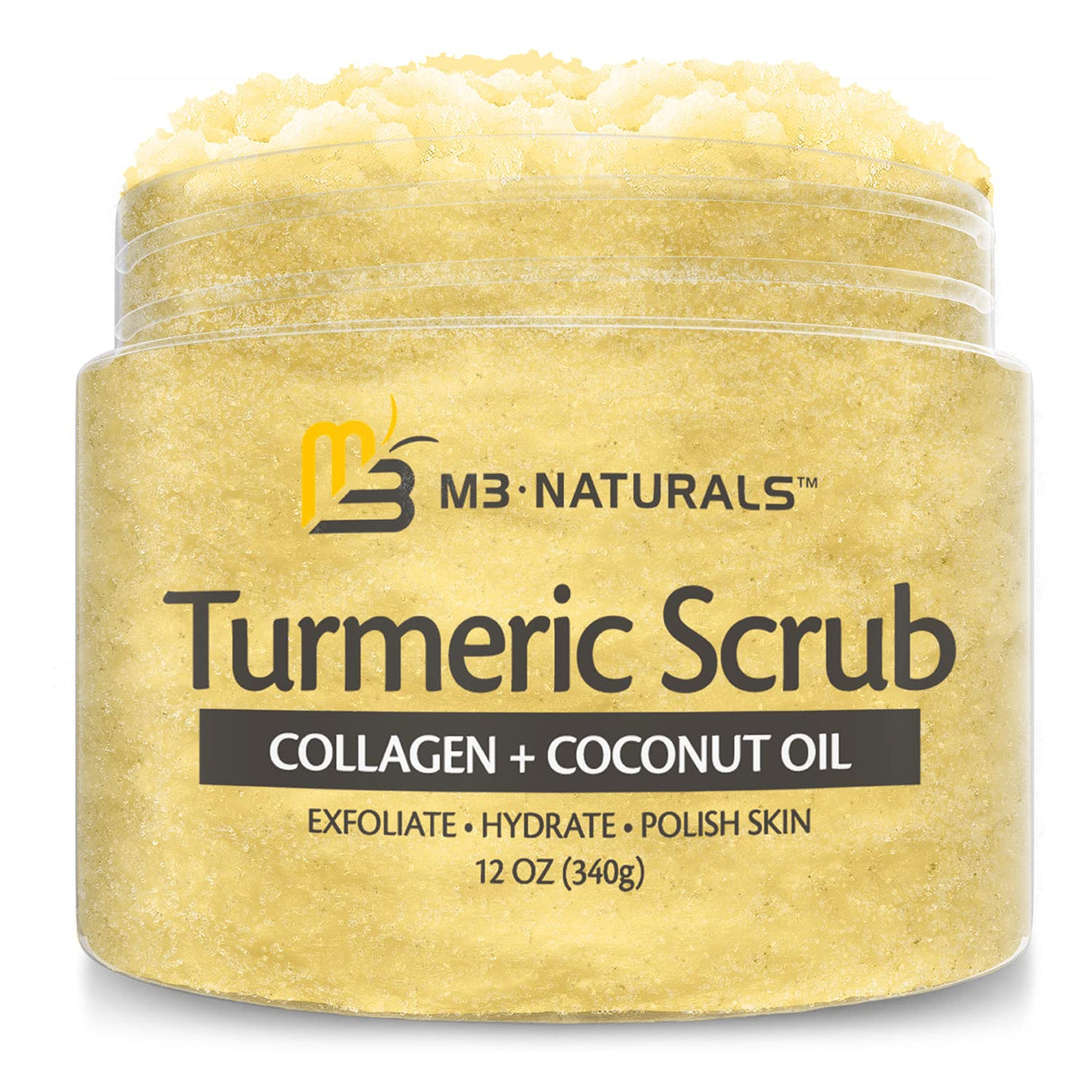 Charcoal Scrub Face Foot & Body Exfoliator Infused with Collagen and Stem Cell Natural Exfoliating Salt Body Scrub for Toning Skin Cellulite Skin Care Body by M3 Naturals - Vamzn#