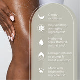 Charcoal Scrub Face Foot & Body Exfoliator Infused with Collagen and Stem Cell Natural Exfoliating Salt Body Scrub for Toning Skin Cellulite Skin Care Body by M3 Naturals - Vamzn#