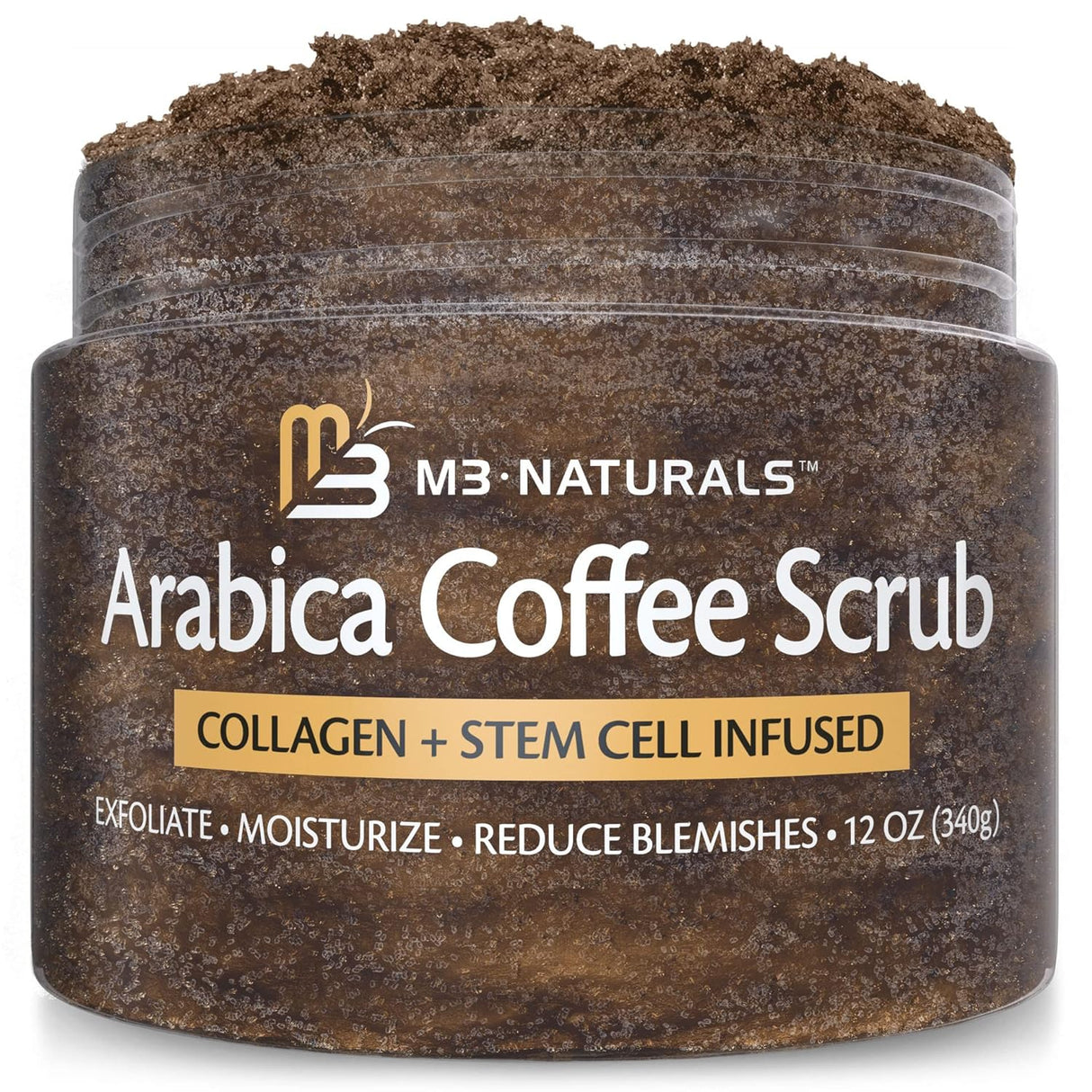 Charcoal Scrub Face Foot & Body Exfoliator Infused with Collagen and Stem Cell Natural Exfoliating Salt Body Scrub for Toning Skin Cellulite Skin Care Body by M3 Naturals - Vamzn#