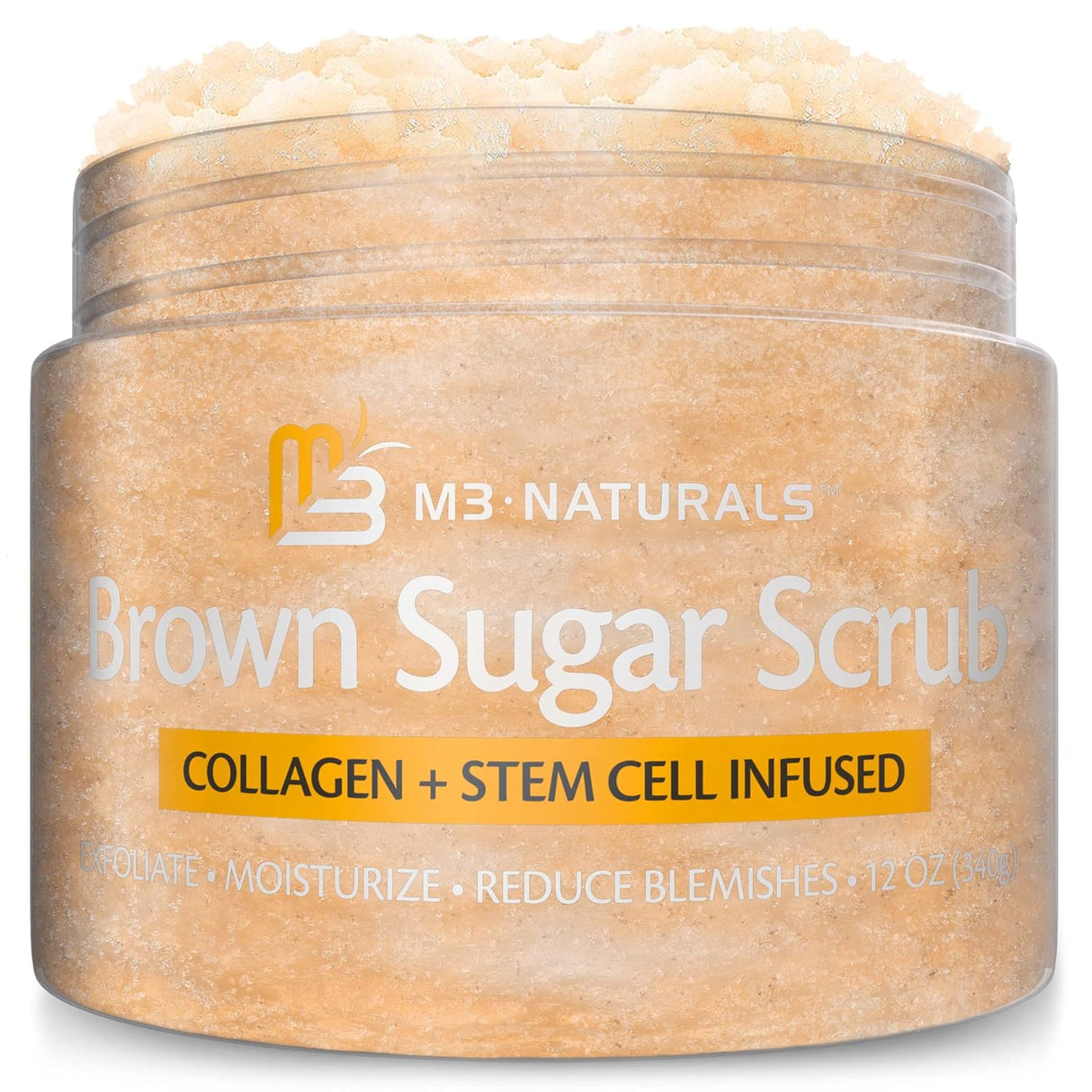 Charcoal Scrub Face Foot & Body Exfoliator Infused with Collagen and Stem Cell Natural Exfoliating Salt Body Scrub for Toning Skin Cellulite Skin Care Body by M3 Naturals - Vamzn#