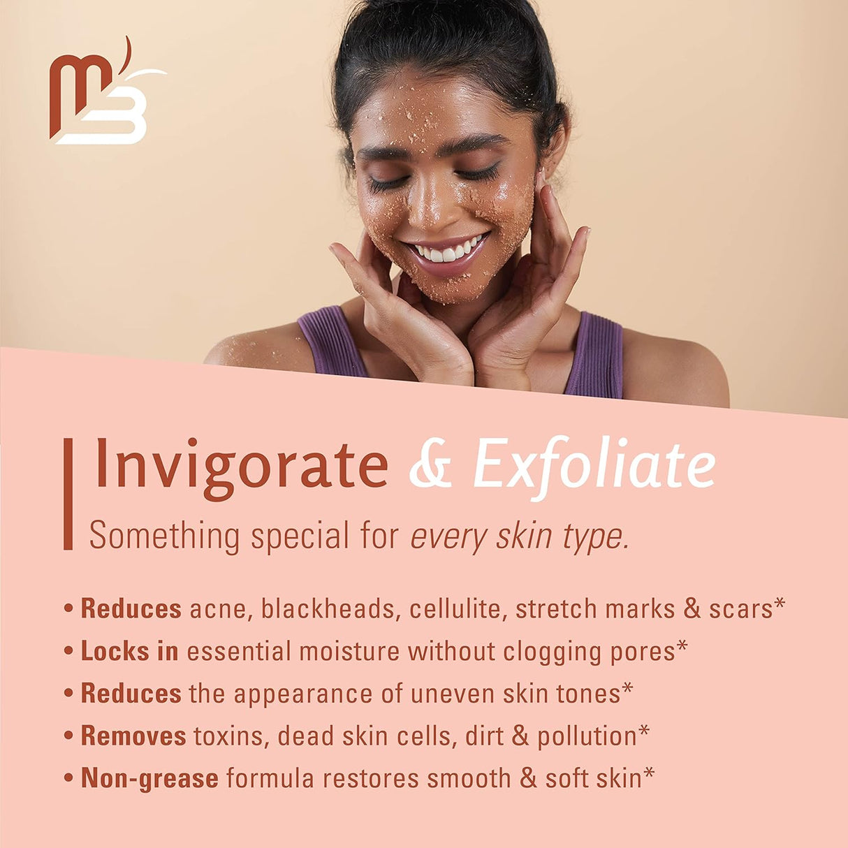 Charcoal Scrub Face Foot & Body Exfoliator Infused with Collagen and Stem Cell Natural Exfoliating Salt Body Scrub for Toning Skin Cellulite Skin Care Body by M3 Naturals - Vamzn#