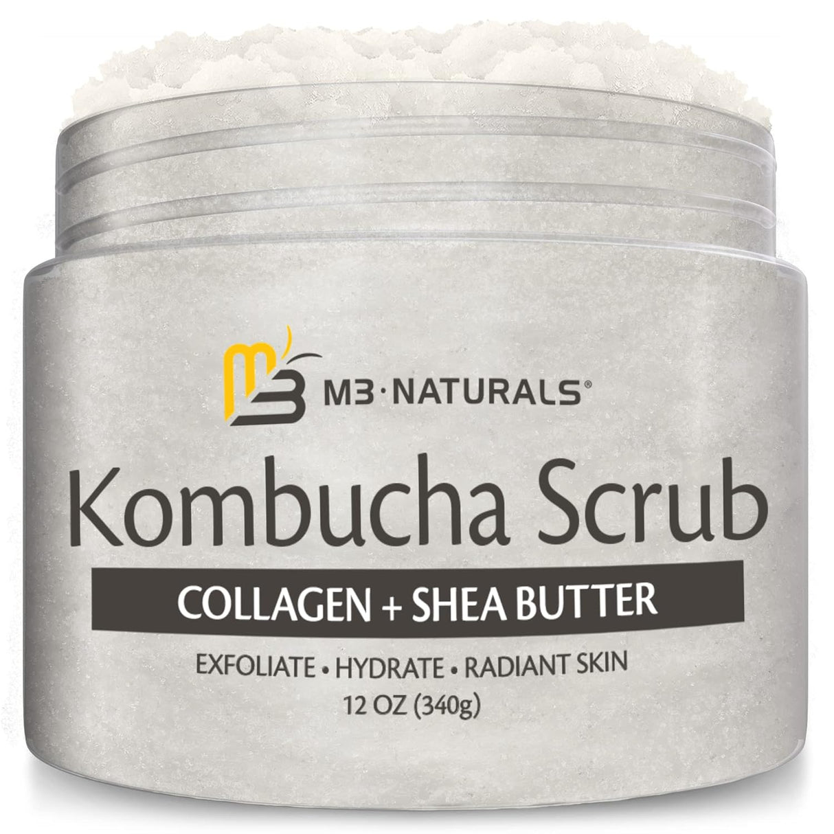 Charcoal Scrub Face Foot & Body Exfoliator Infused with Collagen and Stem Cell Natural Exfoliating Salt Body Scrub for Toning Skin Cellulite Skin Care Body by M3 Naturals - Vamzn#