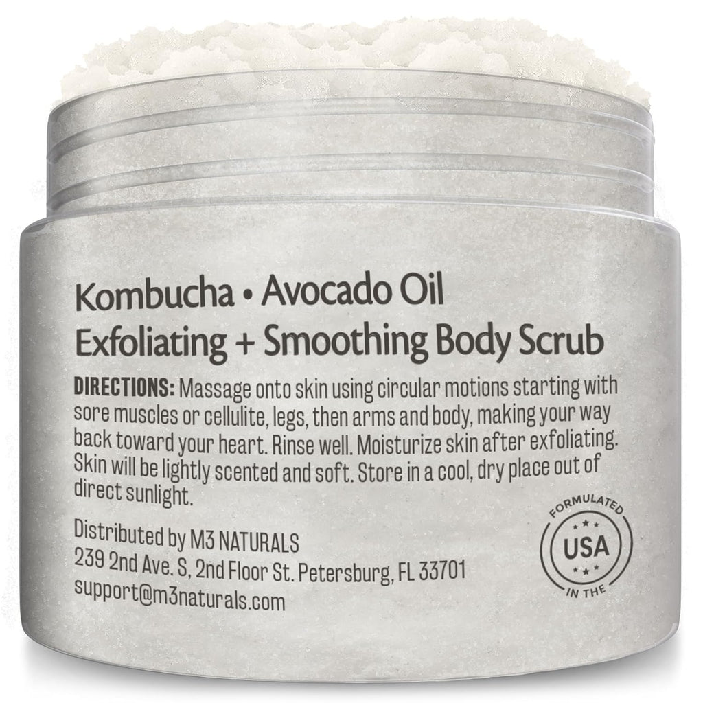 Charcoal Scrub Face Foot & Body Exfoliator Infused with Collagen and Stem Cell Natural Exfoliating Salt Body Scrub for Toning Skin Cellulite Skin Care Body by M3 Naturals - Vamzn#