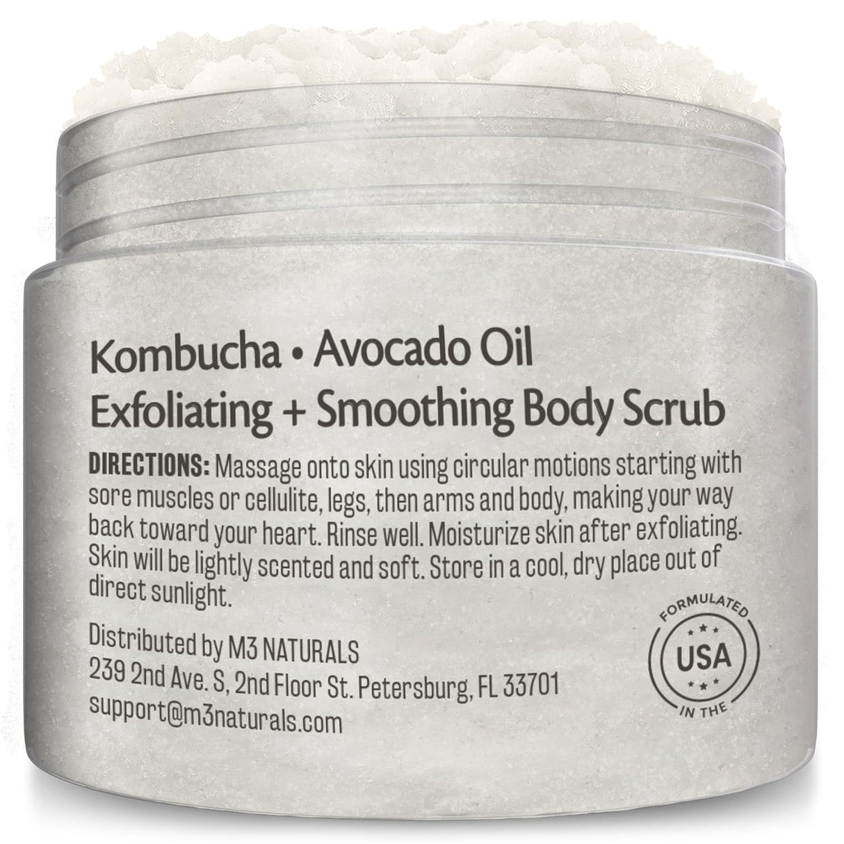 Charcoal Scrub Face Foot & Body Exfoliator Infused with Collagen and Stem Cell Natural Exfoliating Salt Body Scrub for Toning Skin Cellulite Skin Care Body by M3 Naturals - Vamzn#