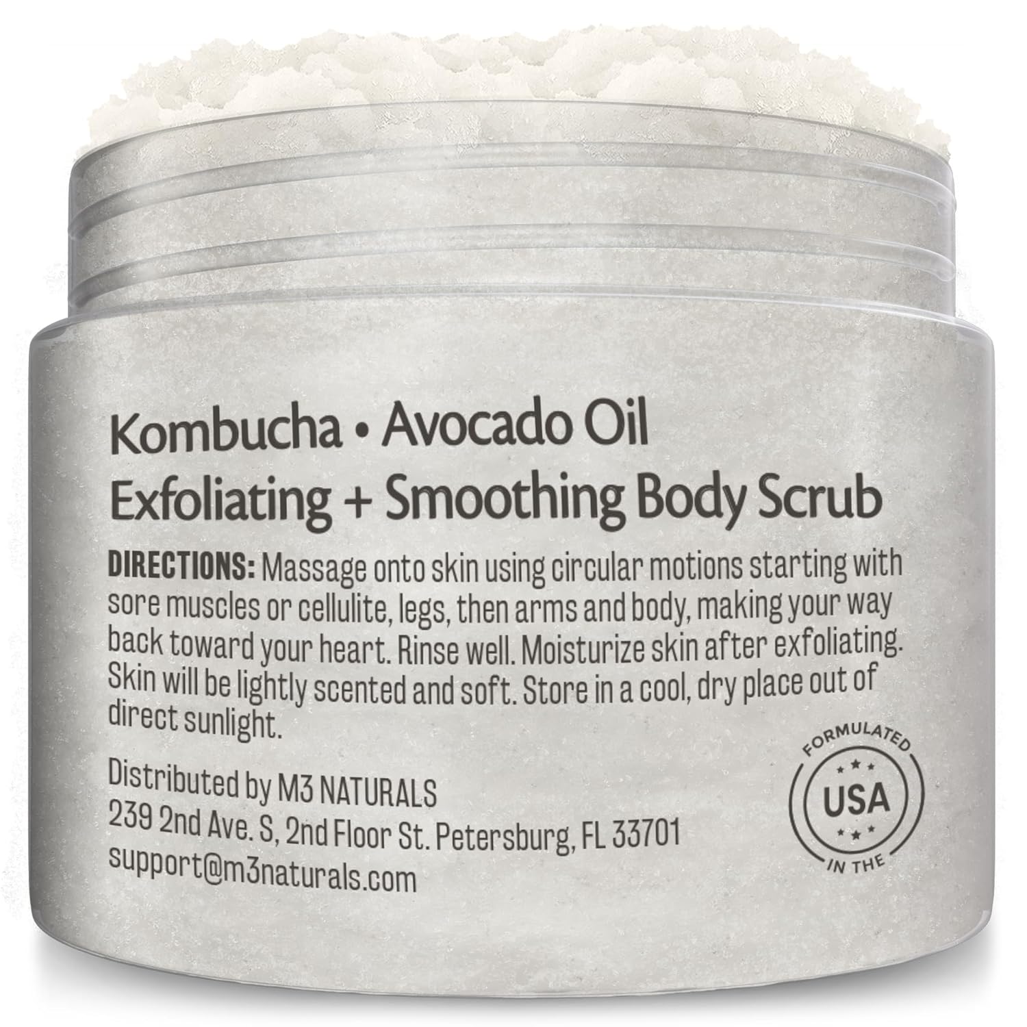 Charcoal Scrub Face Foot & Body Exfoliator Infused with Collagen and Stem Cell Natural Exfoliating Salt Body Scrub for Toning Skin Cellulite Skin Care Body by M3 Naturals - Vamzn#