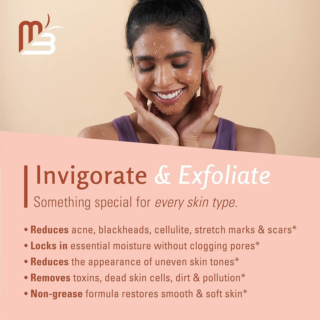 Charcoal Scrub Face Foot & Body Exfoliator Infused with Collagen and Stem Cell Natural Exfoliating Salt Body Scrub for Toning Skin Cellulite Skin Care Body by M3 Naturals - Vamzn#