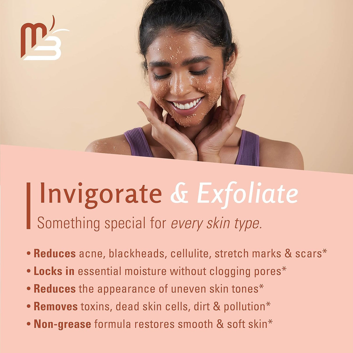 Charcoal Scrub Face Foot & Body Exfoliator Infused with Collagen and Stem Cell Natural Exfoliating Salt Body Scrub for Toning Skin Cellulite Skin Care Body by M3 Naturals - Vamzn#