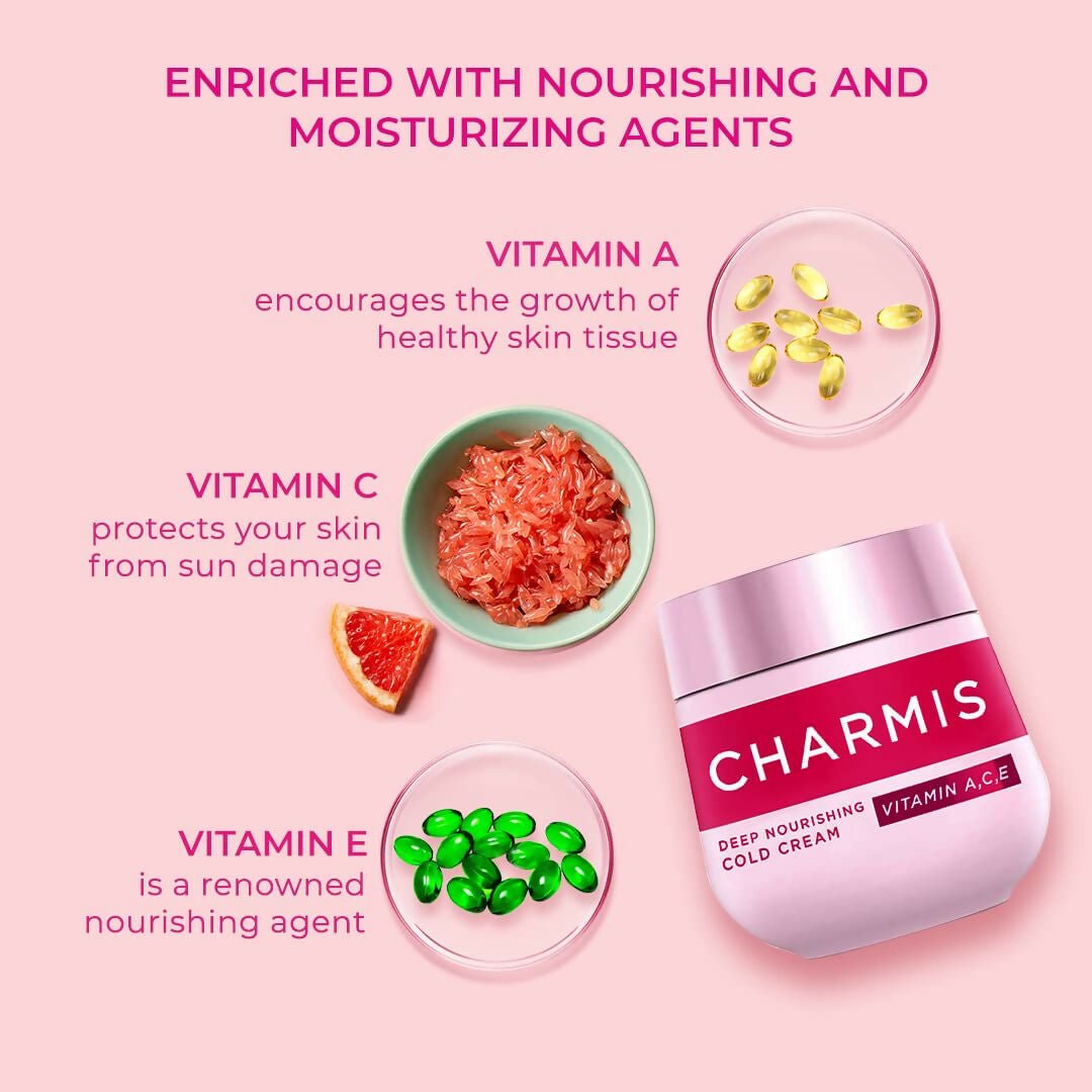 Charmis Deep Nourishing Cold Cream with Vitamin C, A and E for Glowing and Moisturized Skin - Vamzn#