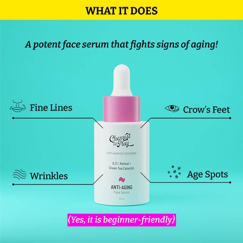 Chemist At Play Anti - Aging Face Serum For Dry, Mature Oily Skin, Reduces Wrinkles, Fine Lines, Age Spots - Vamzn#