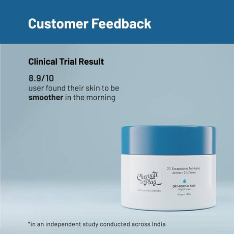 Chemist At Play Dry - Normal Skin Night Cream with Extra Moisture, Reduce Redness, and Reduce Inflammation - Vamzn#