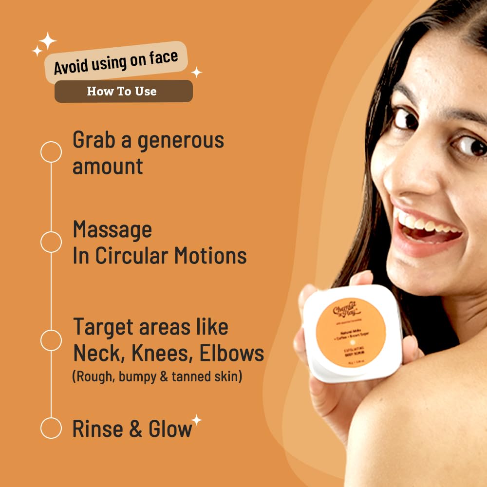 Chemist at Play Exfoliating Body Scrub For Removing Tan & Dead Skin Cells | Rough & Bumpy Skin, Tanned & Pigmented Skin | For Smooth, Soft & Bright Skin | Natural AHAs | Coffee | For Men & Women | 75g - Vamzn#