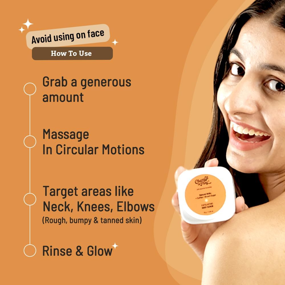 Chemist at Play Exfoliating Body Scrub For Removing Tan & Dead Skin Cells | Rough & Bumpy Skin, Tanned & Pigmented Skin | For Smooth, Soft & Bright Skin | Natural AHAs | Coffee | For Men & Women | 75g - Vamzn#