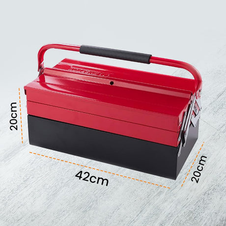 Cheston Metal Tool Box 5 Compartment for Hand & Power Tools | High Grade Iron Steel | Empty Tool Box Storage Organiser for Multipurpose Home & Work Use - Vamzn#