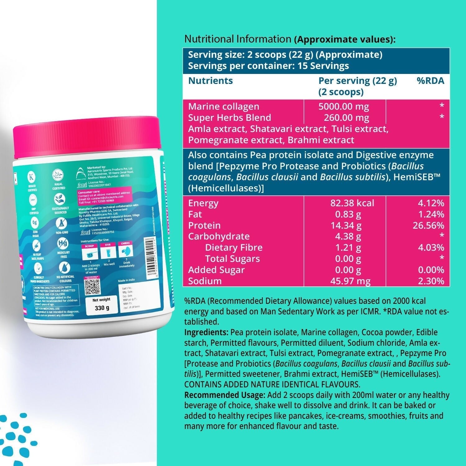 Chicnutrix Korean Wrinkle Reduction Routine Combo - Daily Collagen + Reverse Anti - aging Serum - Vamzn#