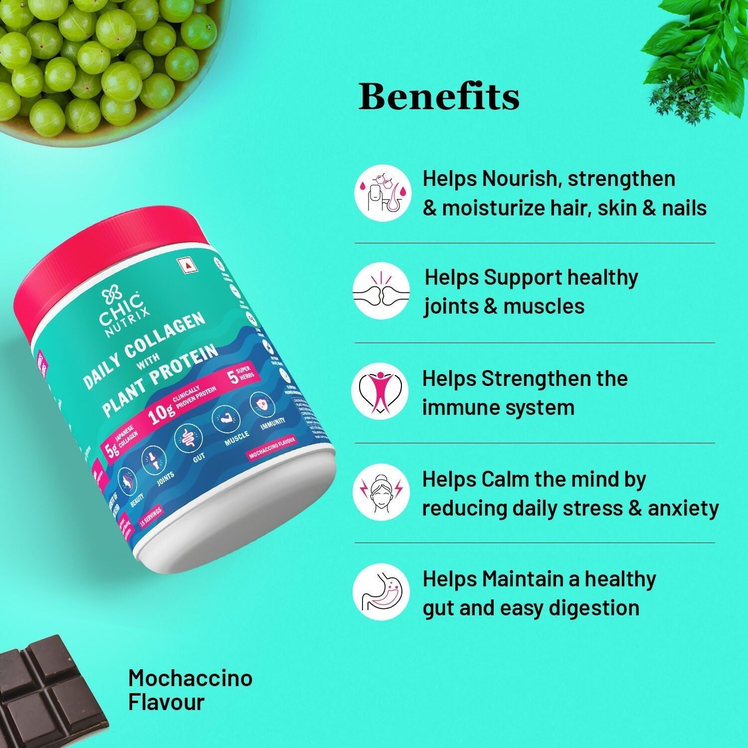 Chicnutrix Korean Wrinkle Reduction Routine Combo - Daily Collagen + Reverse Anti - aging Serum - Vamzn#