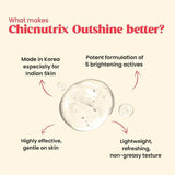 Chicnutrix Outshine 2% Niacinamide + Vit C + Glutathione Korean Face Serum Helps Brighten Dull Skin and Clear Dark Spots, Korean Skincare - Vamzn#