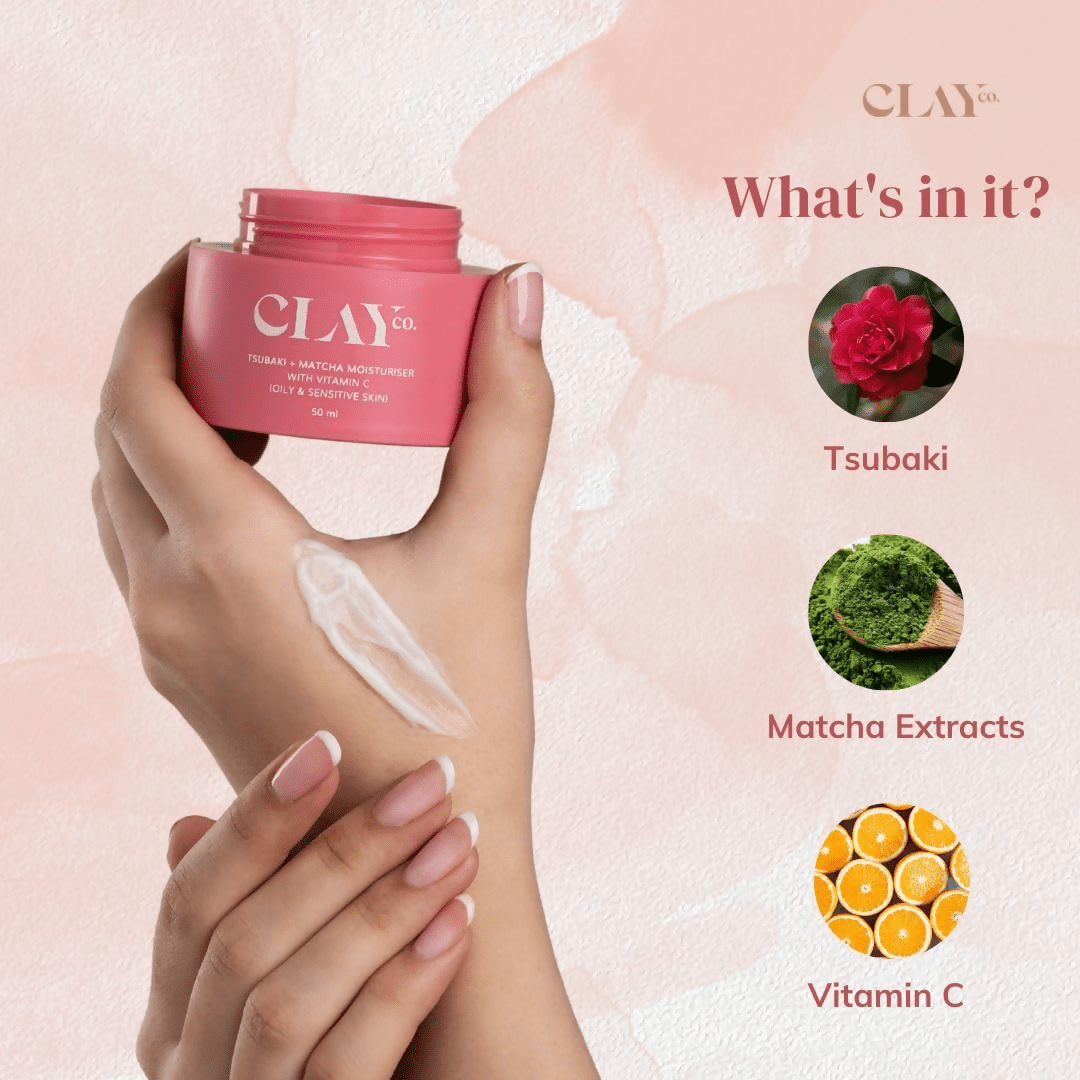 Clayco Tsubaki + Matcha Face Moisturizer With Vitamin C For Oily & Sensitive Skin Face Cream - Vamzn#