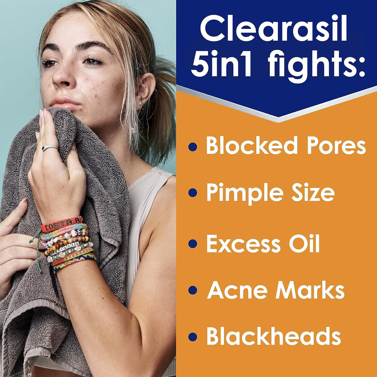 Clearasil Stubborn Acne Control 5in1 Spot Treatment Cream, Maximum Strenght with 10% Benzoyl Peroxide, Acne Medication, 1 oz - Vamzn#
