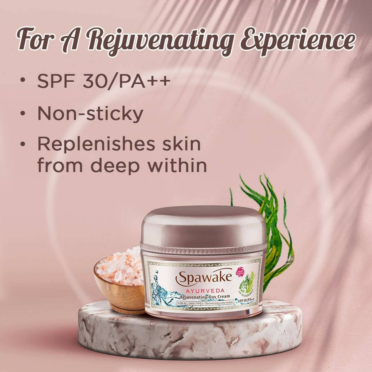 Spawake Ayurveda Face Cream, Rejuvenating Day Cream with SPF 30 PA++