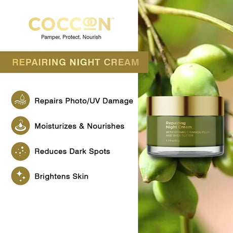Coccoon Repairing Night Cream With Vitamin C Kakadu Plum and Shea Butter - Vamzn#