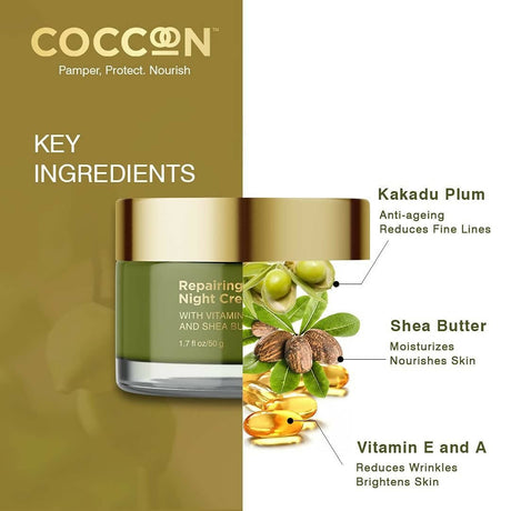 Coccoon Repairing Night Cream With Vitamin C Kakadu Plum and Shea Butter - Vamzn#