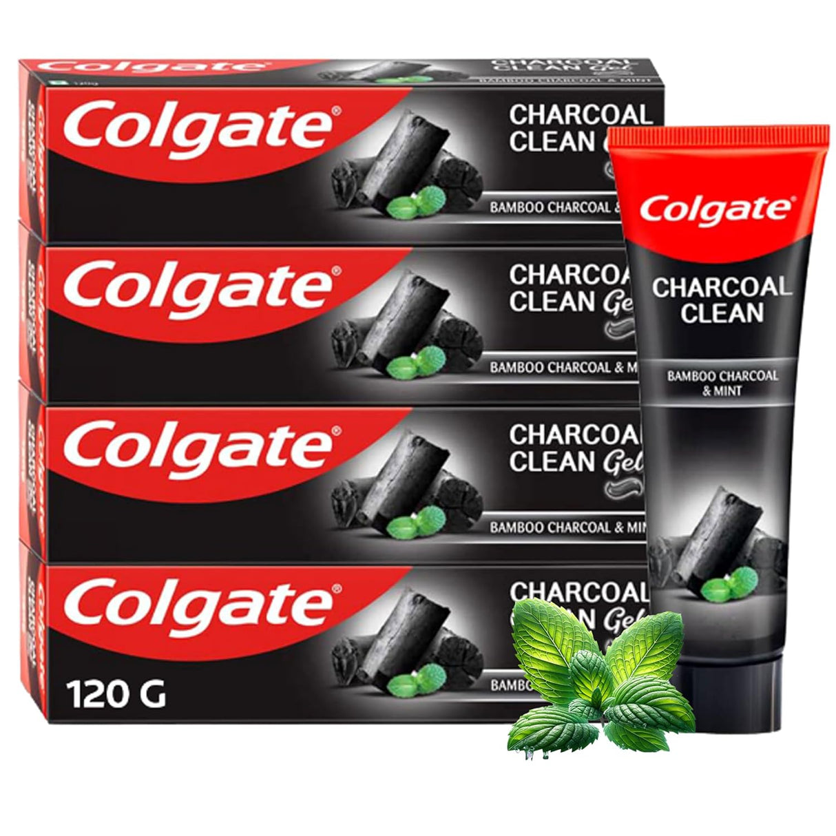 Colgate Charcoal Clean Black Gel Toothpaste, Combo Pack of 240g (120g x2) Deep Clean Tooth paste With Bamboo Charcoal & Wintergreen Mint For Plaque Removal & Tingling Fresh Mouth Experience - Vamzn#