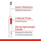 Colgate Proclinical 250R Deep Clean Rechargeable Sonic Toothbrush for adults, Electric Toothbrush with Soft Bristles, Healthier Gums in 4 Weeks (With Replaceable Brush Head, Charger included,White) - Vamzn#