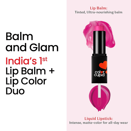 Color Cupid 2 in 1 Tinted Lip Balm + Liquid Lipstick - Flirt & Fuchsia - Vamzn#