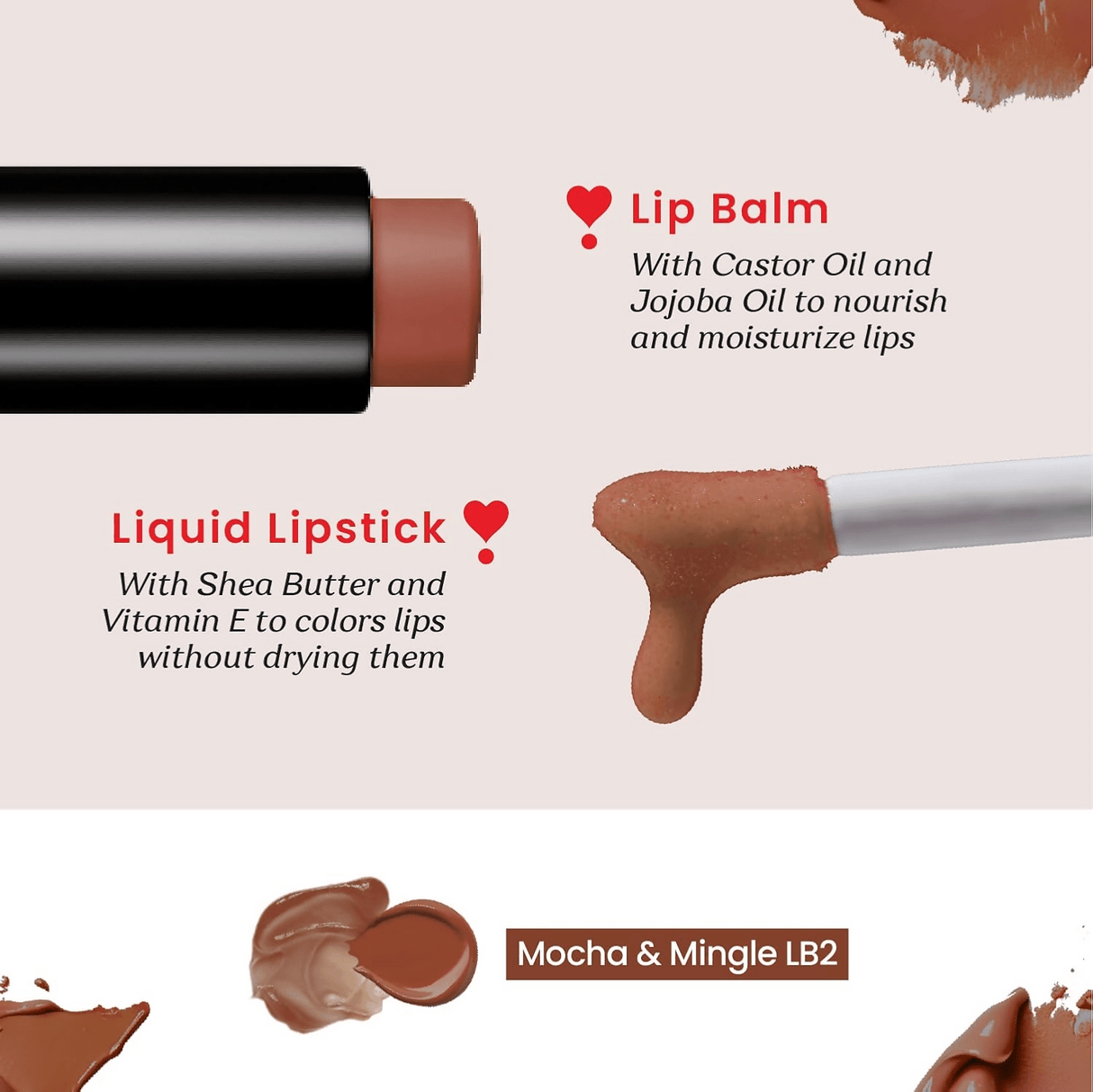 Color Cupid 2 in 1 Tinted Lip Balm + Liquid Lipstick - Mocha & Mingle - Vamzn#