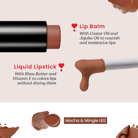Color Cupid 2 in 1 Tinted Lip Balm + Liquid Lipstick - Mocha & Mingle - Vamzn#