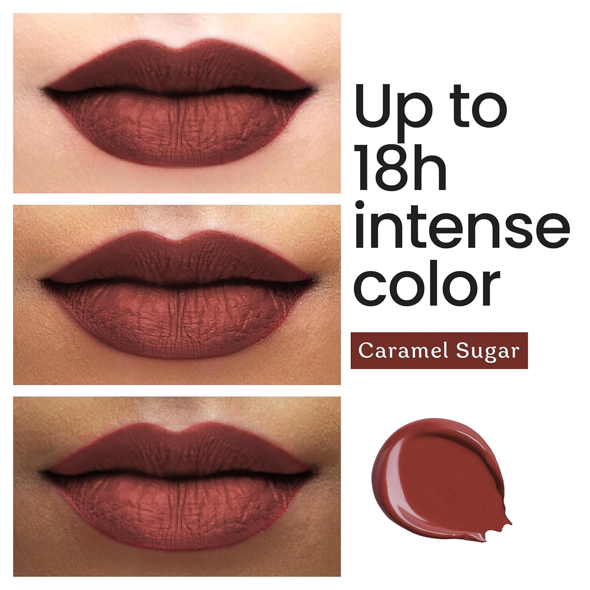 Color Cupid Matte Intense Color 18 - Hour Stay Liquid Lipstick | Infused with Hyaluronic Acid & Ceramide | Transfer Proof & Kiss Proof| Forever Love - Sweetheart Mocha | 1.5 ml - Vamzn#
