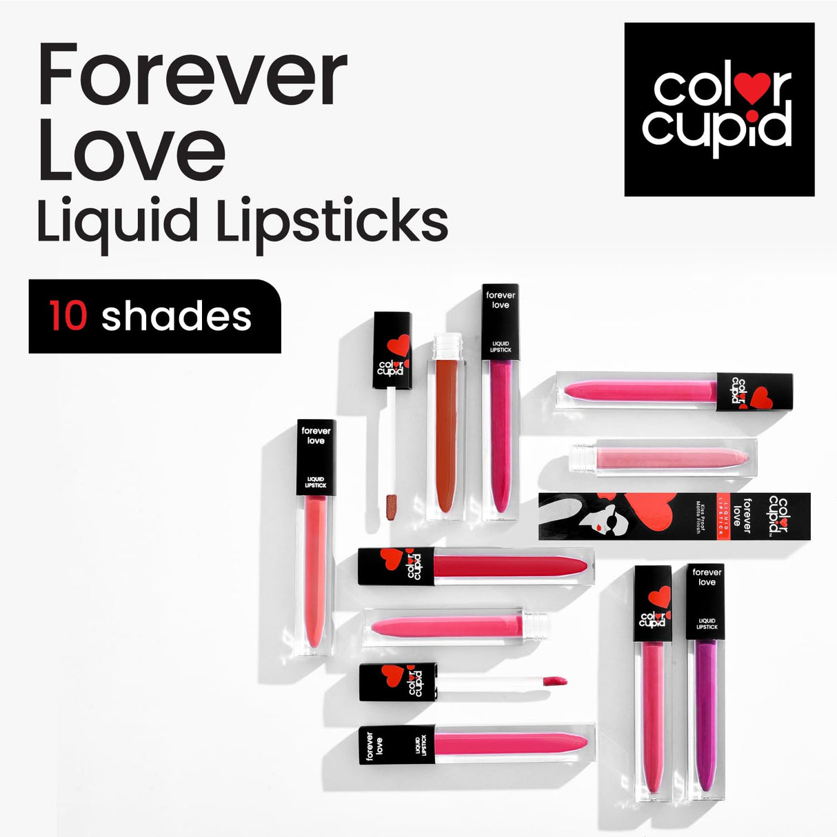 Color Cupid Matte Intense Color 18 - Hour Stay Liquid Lipstick | Infused with Hyaluronic Acid & Ceramide | Transfer Proof & Kiss Proof| Forever Love - Sweetheart Mocha | 1.5 ml - Vamzn#