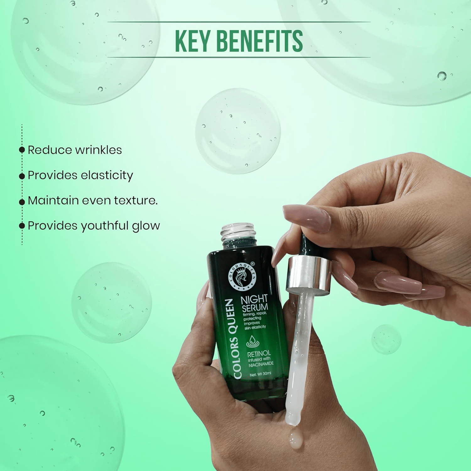 Colors Queen Retinol Night Serum Reduce Fine Lines & Wrinkle - Vamzn#