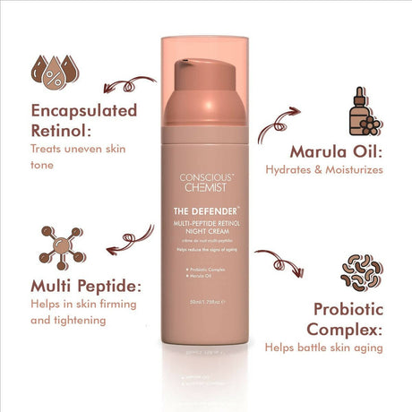 Conscious Chemist The Defender Multi - Peptide Retinol Night Cream - Vamzn#