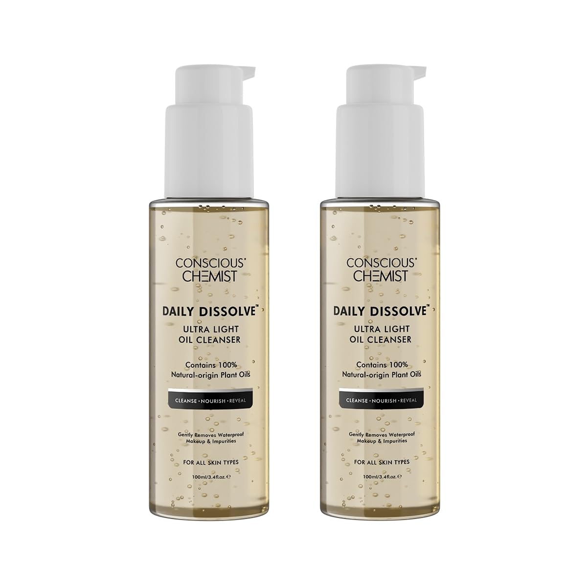 Conscious Chemist® Ultra Light Oil Face Cleanser (100ml) With Olives | Removes Makeup, SPF And Impurities For Soft & Glowing Skin | 100% Natural Oils | Cruelty Free - Vamzn#