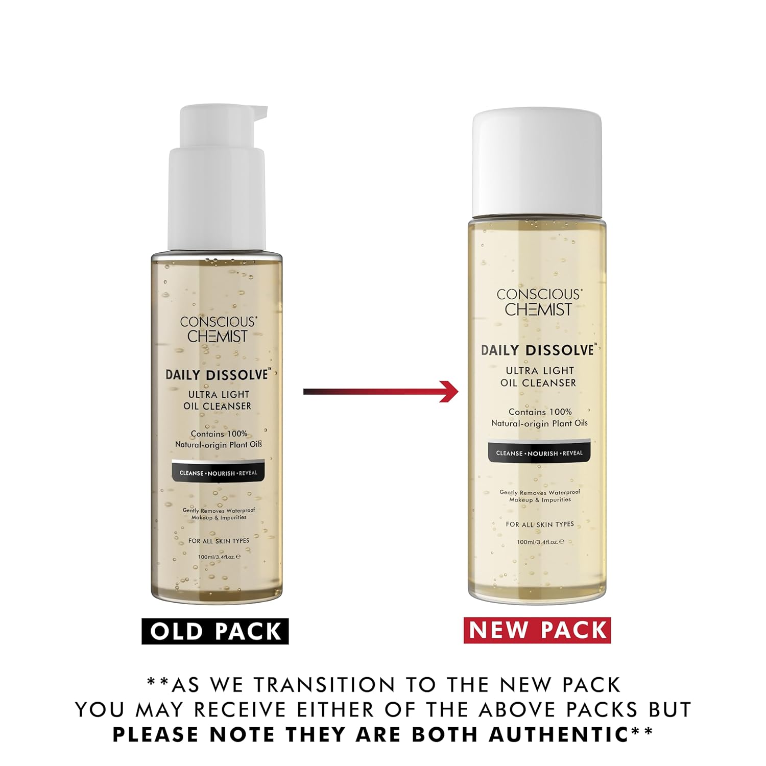 Conscious Chemist® Ultra Light Oil Face Cleanser (100ml) With Olives | Removes Makeup, SPF And Impurities For Soft & Glowing Skin | 100% Natural Oils | Cruelty Free - Vamzn#