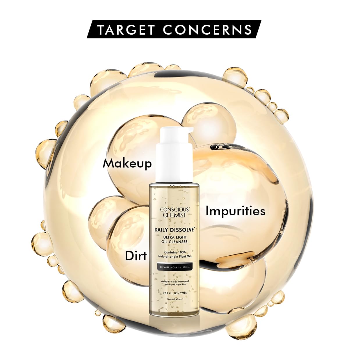 Conscious Chemist® Ultra Light Oil Face Cleanser (100ml) With Olives | Removes Makeup, SPF And Impurities For Soft & Glowing Skin | 100% Natural Oils | Cruelty Free - Vamzn#
