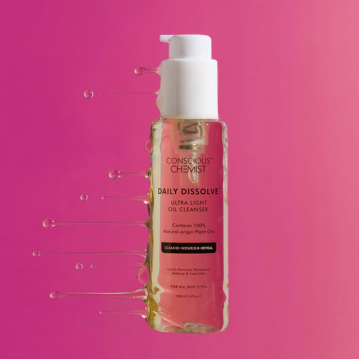 Conscious Chemist® Ultra Light Oil Face Cleanser (100ml) With Olives | Removes Makeup, SPF And Impurities For Soft & Glowing Skin | 100% Natural Oils | Cruelty Free - Vamzn#