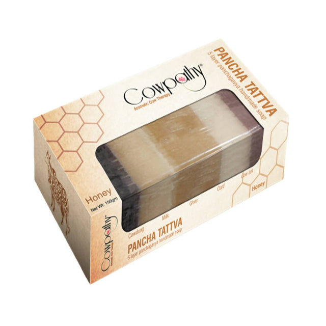 Cowpathy Pancha Tattva 5 Layer Panchagavya Handmade Honey Soap (150gm) - Vamzn#