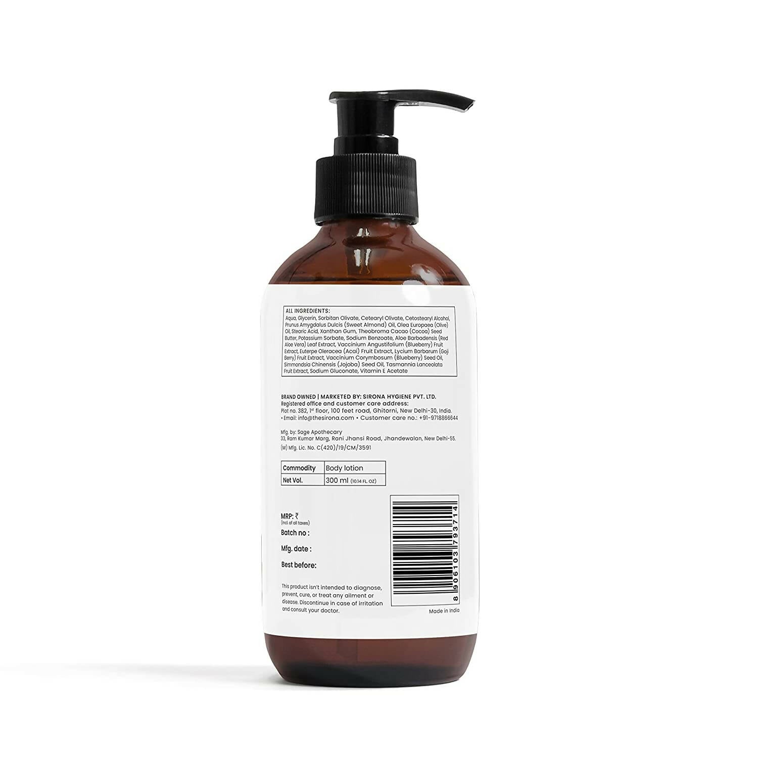Sirona Blueberry Body Lotion for Intense Hydration