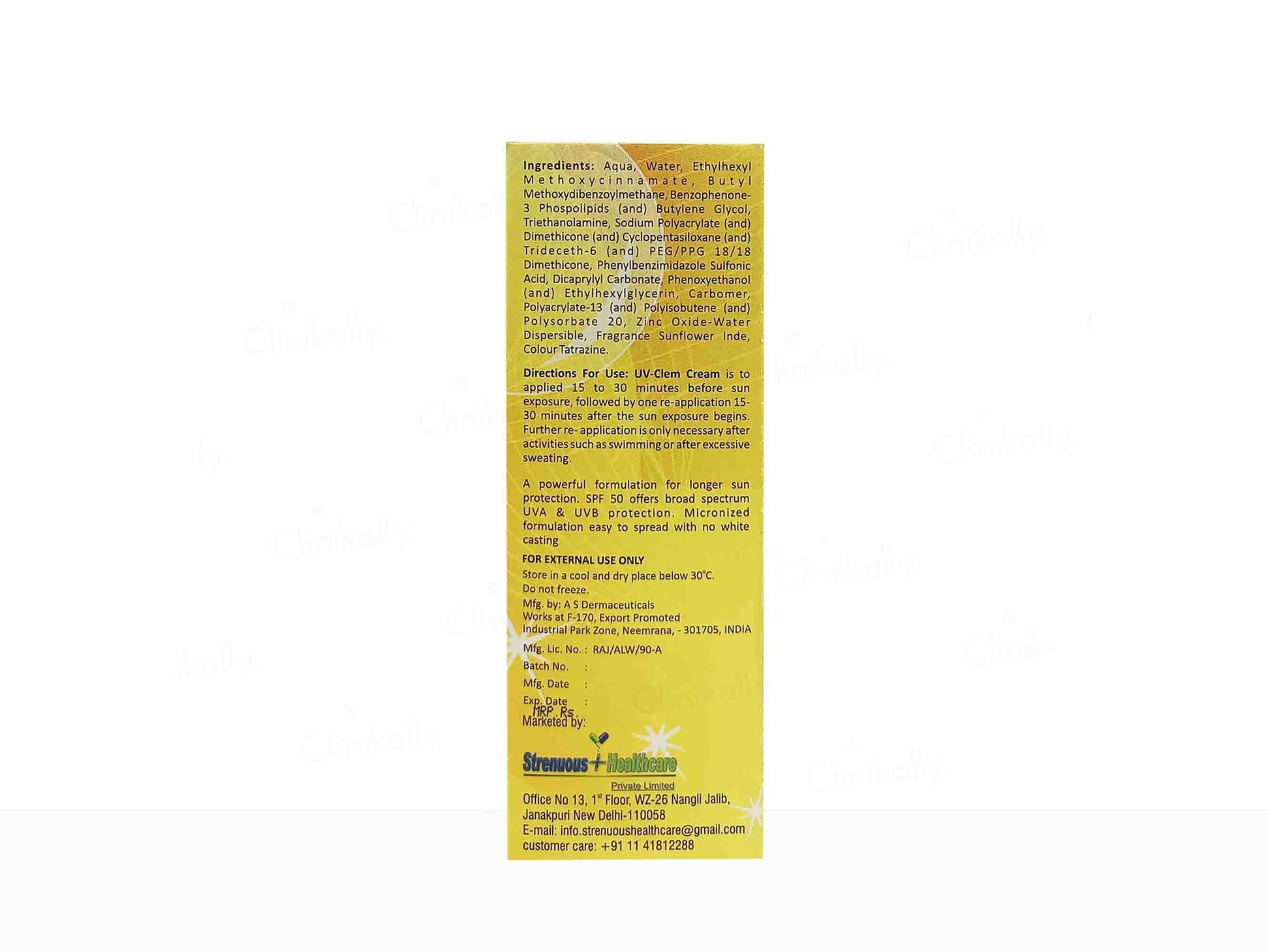 UV Clem Cream SPF 50 PA+++