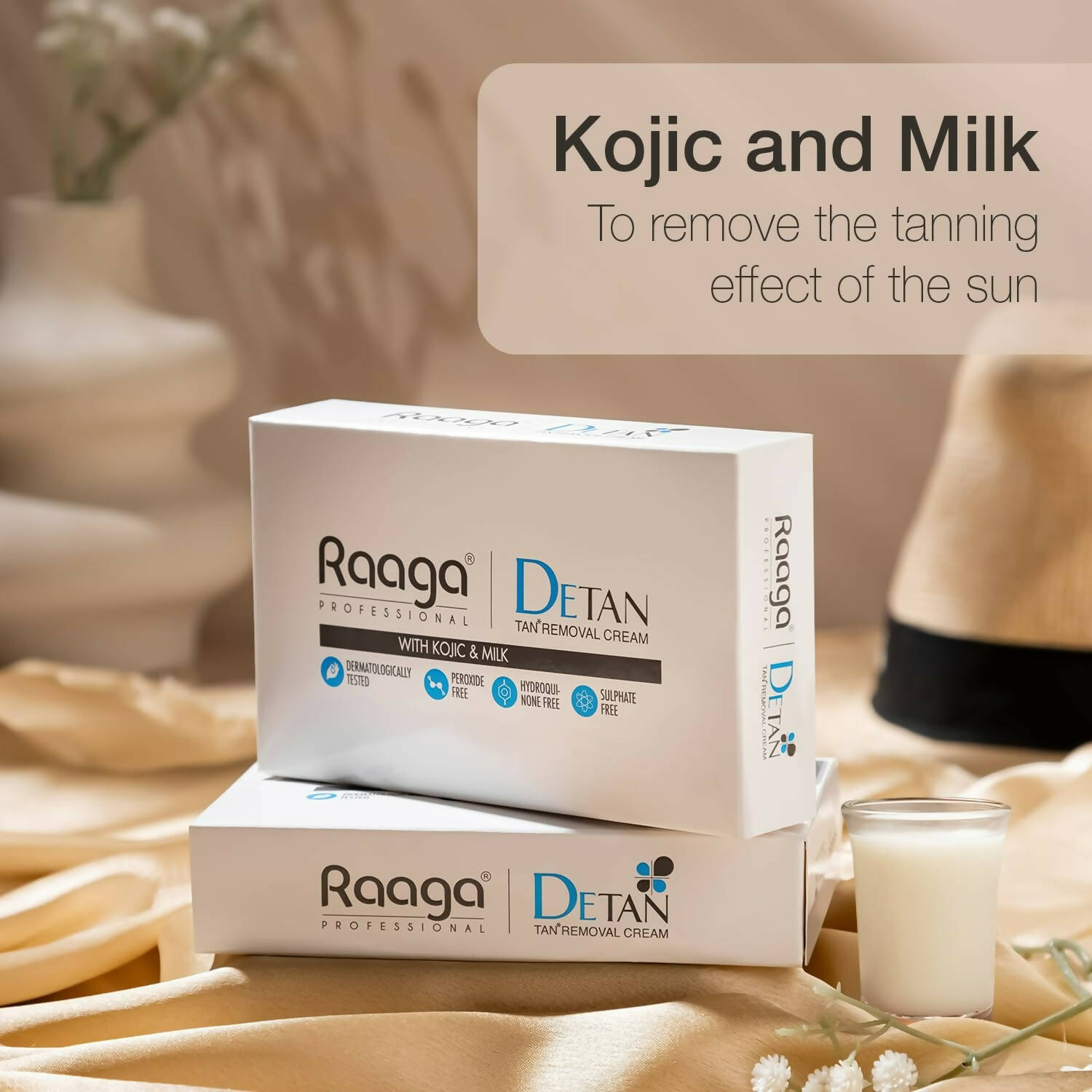 Raaga Professional De-Tan Tan Removal Cream Kojic & Milk