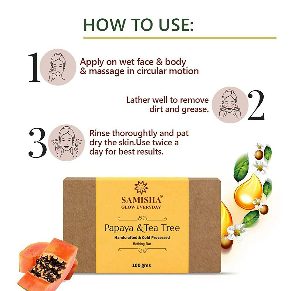 Samisha Organic Papaya & Tea Tree Skin Lightening Bathing Bar