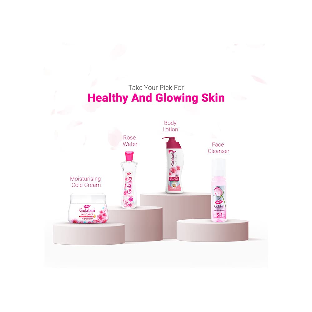 Dabur Gulabari Moisturizing Body Lotion - 400ml For Dry & Dull Skin, Made with 100% Organic Rose Oil, Dermatologically Tested and Paraben Free - Vamzn#