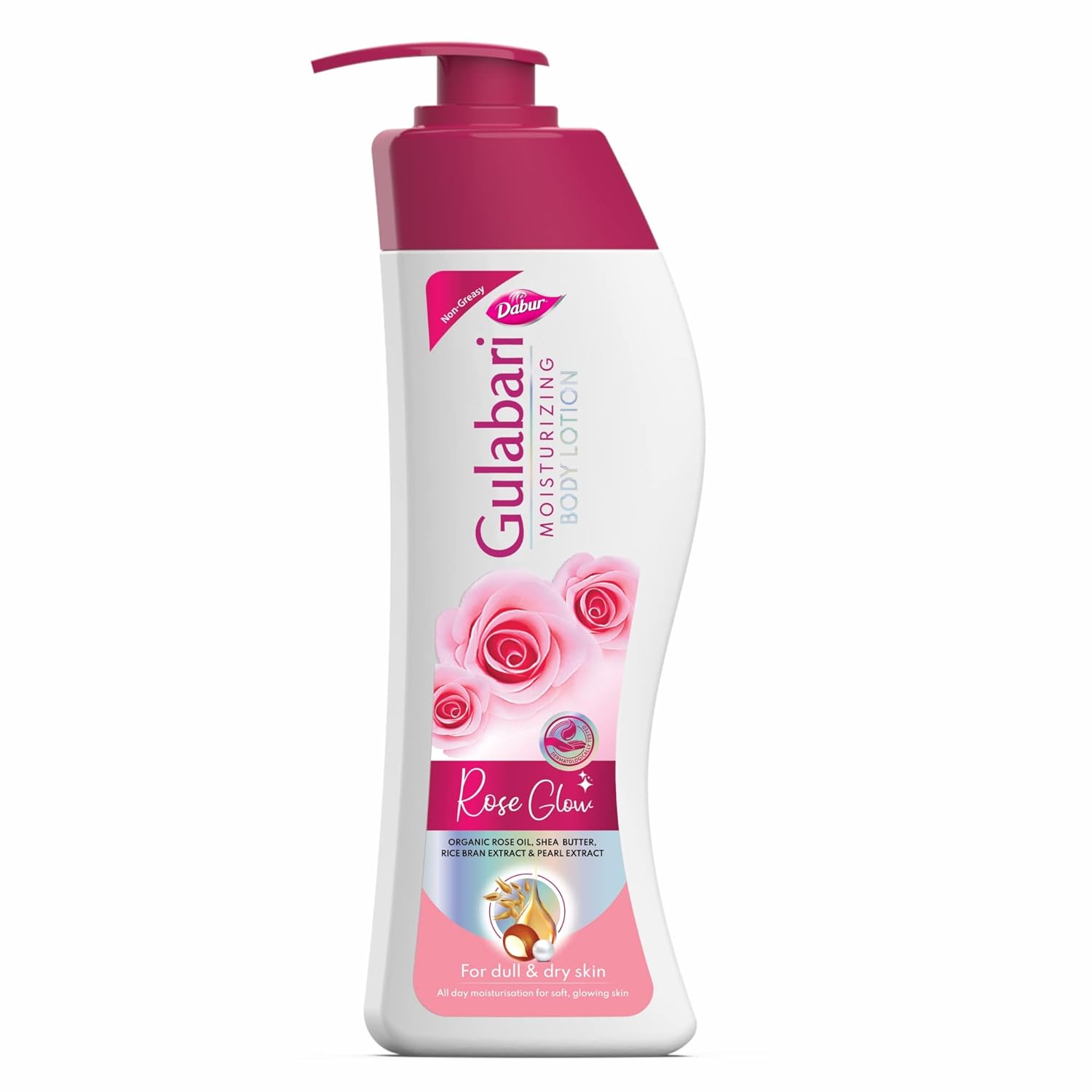 Dabur Gulabari Moisturizing Body Lotion - 400ml For Dry & Dull Skin, Made with 100% Organic Rose Oil, Dermatologically Tested and Paraben Free - Vamzn#