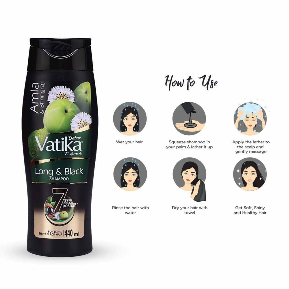 Dabur Vatika Long & Black Shampoo - Vamzn#