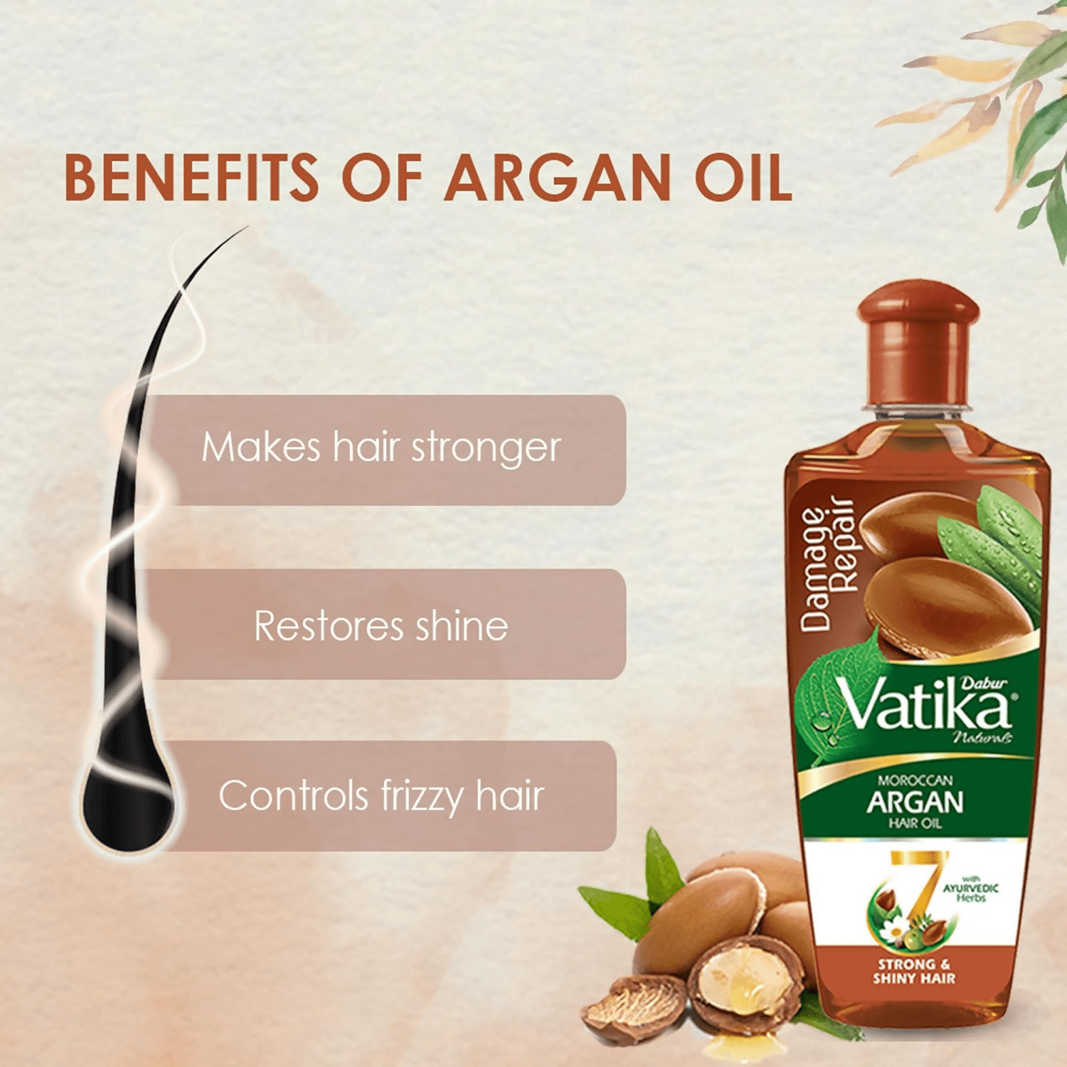 Dabur Vatika Naturals Moroccan Argan Hair Oil - Vamzn#