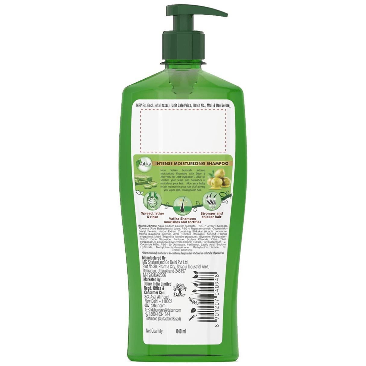 Dabur Vatika Naturals Olive & Aloe Vera Intense Moisturising Shampoo - Vamzn#
