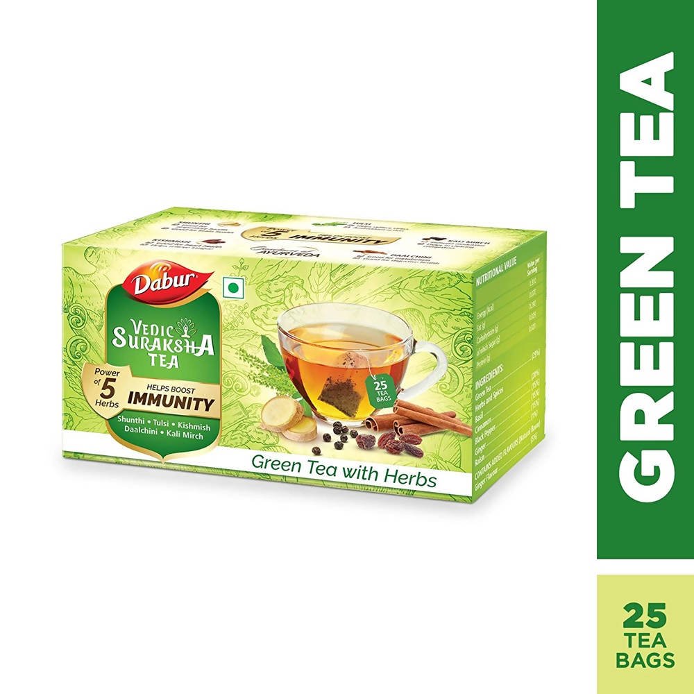 Dabur Vedic Suraksha Green Tea With Herbs Bags - Vamzn#